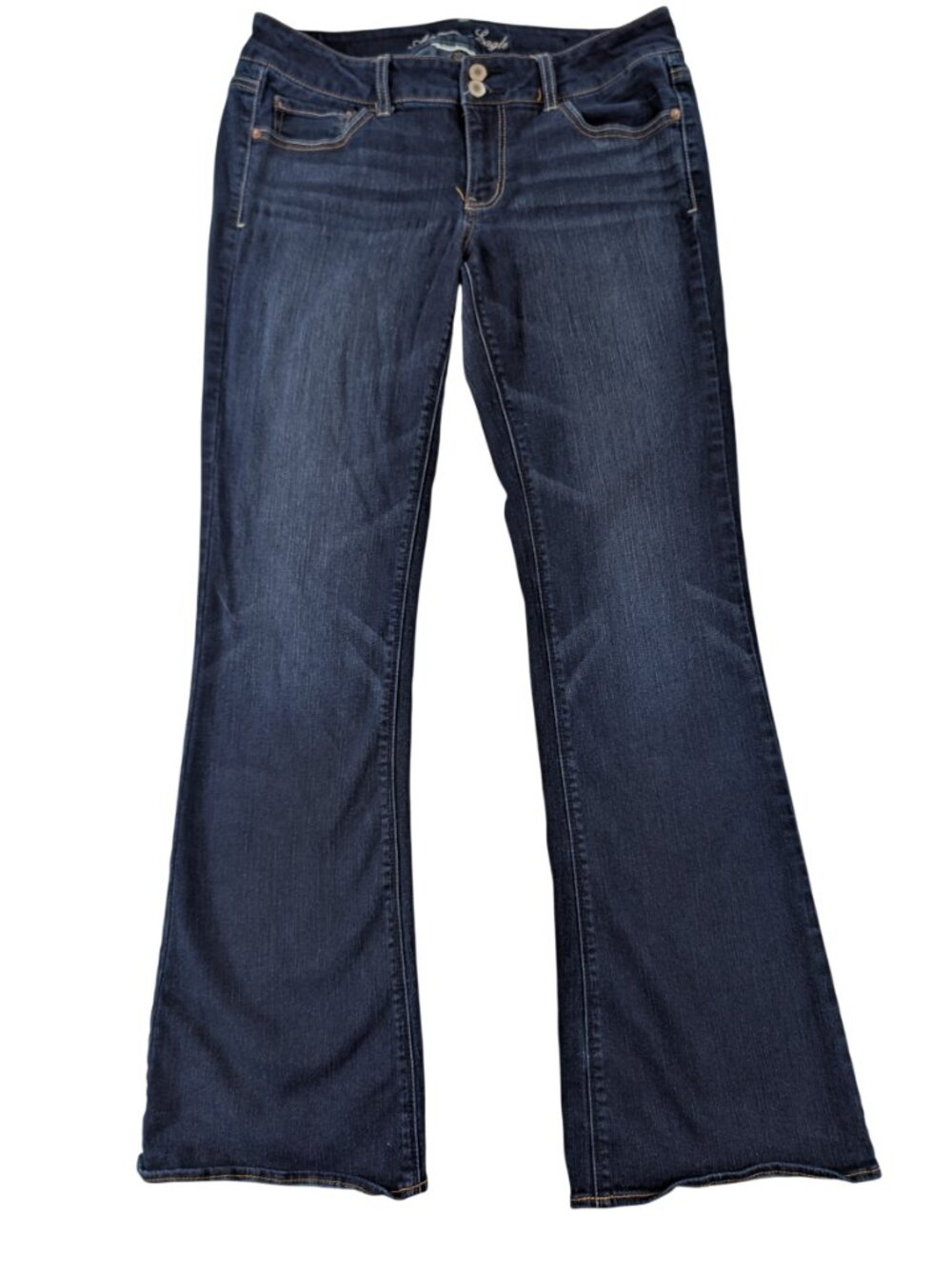 American Eagle Super Stretch Artist Flare Jeans Womens 12 Long Blue 12L